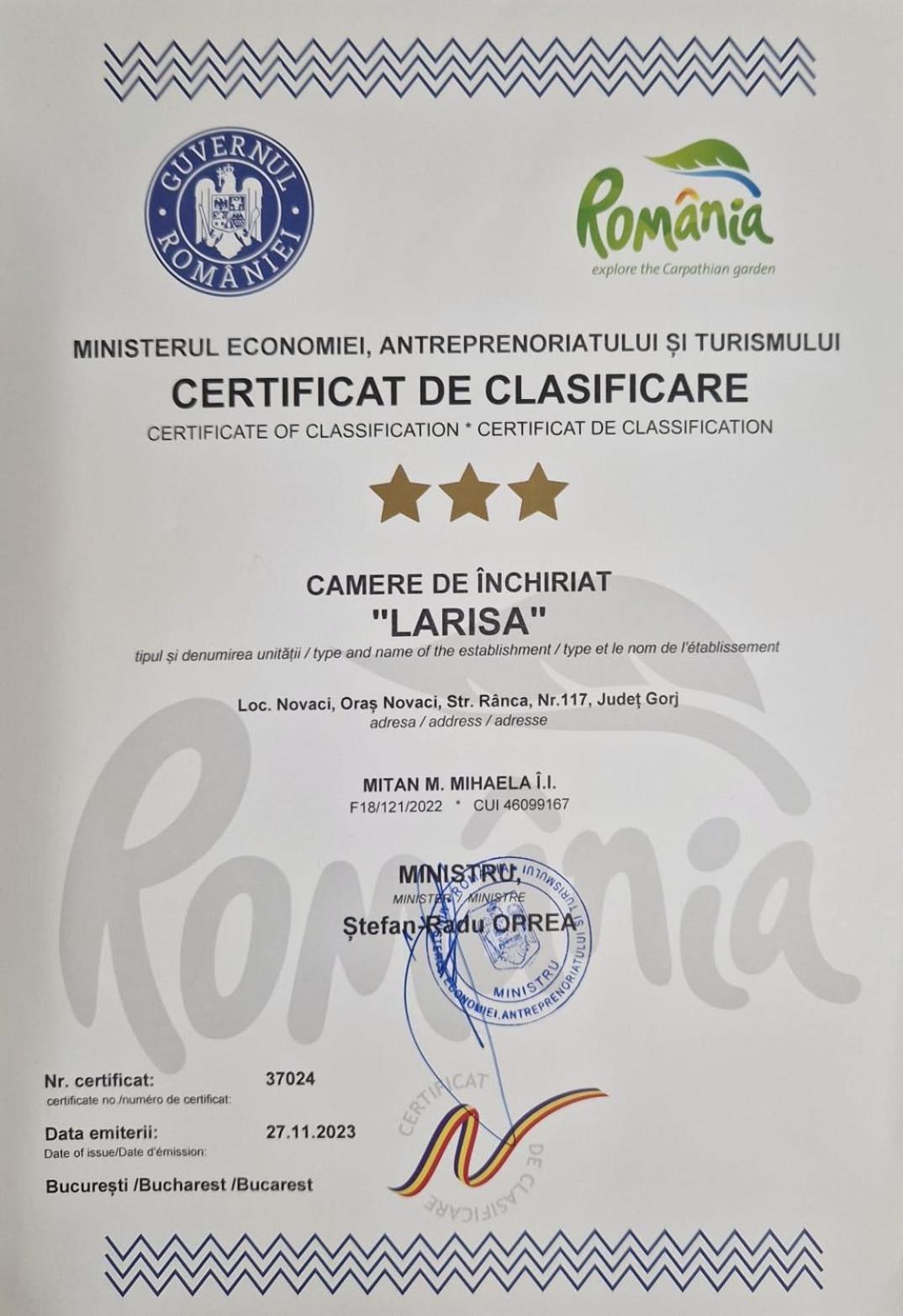 Casa De Vacanta Larisa Novaci-Străini Εξωτερικό φωτογραφία